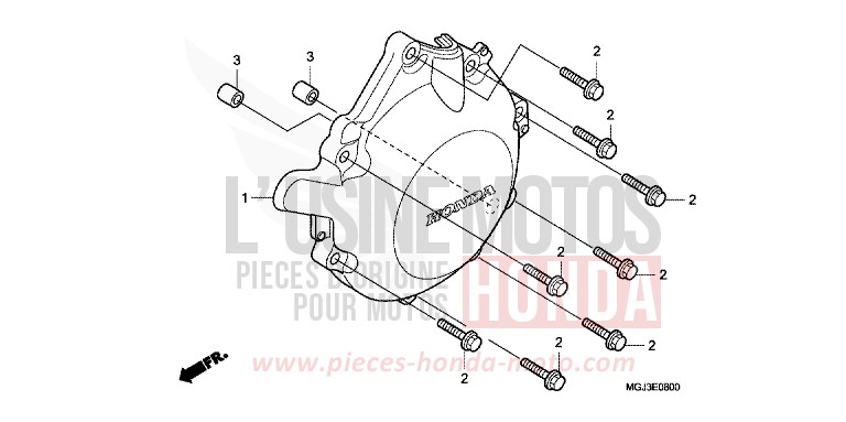 COUVERCLE DE GENERATEUR C.A. de CBF1000F ABS QUASAR SILVER METALLIC (NHA48) de 2010